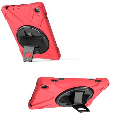 China Popular For Amazon Kindle Fire HD 8 / HD 8 Plus Universal Thick Soft Silicon PC 2020 Hard 360 Rotate Fold Stand Hand Strap Tablet Cover for sale