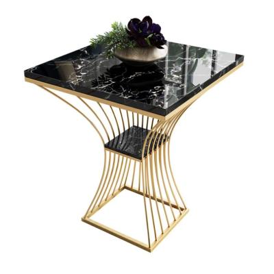 China Delicate Wholesale Cheap Fashion Tea Table Living Room Corner Table Nordic Modern Simple Metal Marble Coffee Table for sale