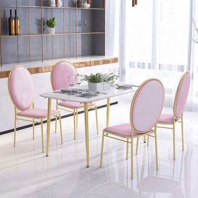 China (Other) 2021 Swivel Dining Chair Adjustable Elegant Aluminum Tube Rose Gold Chromed Metal Cafe for sale