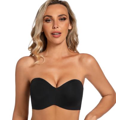 China QUICK DRY Dropshipping products 2023  strapless  plus size no strap bra strapless with soft wire for big women sexy perfect uplift for sale