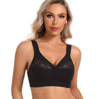 China Sustainable Factory direct sell full cup ladies large size unlined cotton and lace bra super comfort and classical styled underwear for sale