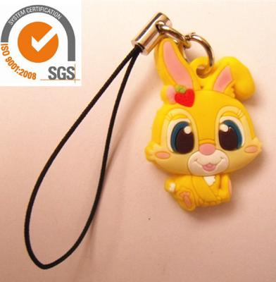 China Yellow Soft PVC Keychain For Home Decoration / Phone Accessory for sale