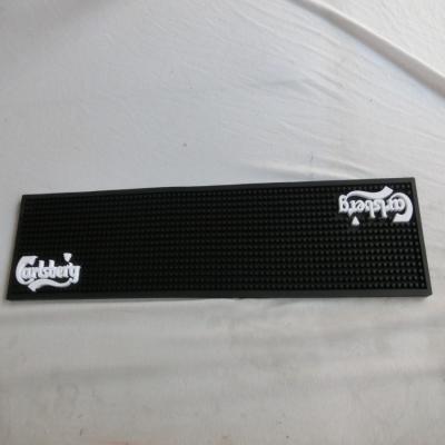 China Black Square Rubber Bar Mat 60 * 10 * 1cm Size Custom Logo for sale