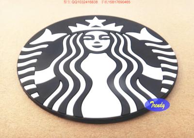 Chine Tapis matériels de barre de PVC de sirène noire de Starbuck avec des logos 10cm à vendre