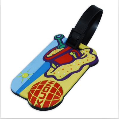 China Promotion Bulk Plastic PVC Luggage Tag For Kids Christmas Gift , Rubber Bag Tag for sale