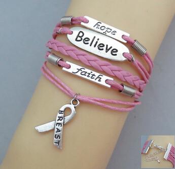 China Unique Awareness Breast Cancer Pink Bracelet / Bangle With Debossed Logo for sale