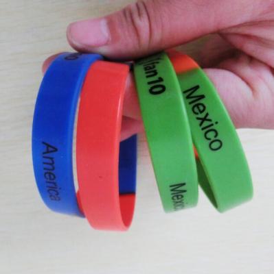 China Colorful Silicone Rubber Wristband for Events 202 x 12 x 2mm for sale