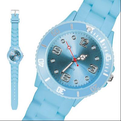 China 3 ATM Water Resistant Silicone Quartz Watch Stainless Steel Back Case for sale