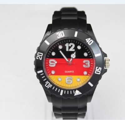 China Custom National Flag Silicone Bracelet Watch 10atm Eco - Friendly for sale