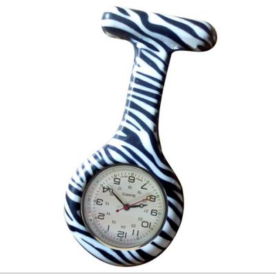 China Tear Resistant Ladies silicone Fob Watches For Nurses Printing Zebra Pattern for sale