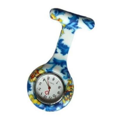 China Mini Blue And White Porcelain Print rubber Nurse Fob Watches Lightweight for sale