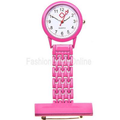 China Cute Pink  Metal Hanging Male Nurse Fob Watch For Women With Chinese Movt for sale