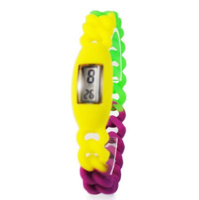 China Multi Color durable Silicone Ion Sports Digital movt Watch For Girls / Boys for sale