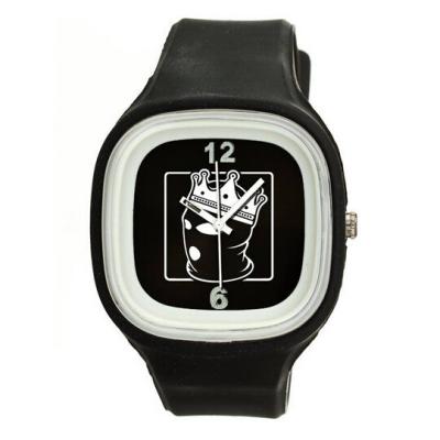 China Big Face Unisex Silicone Jelly Quartz Watch Black With Japan Movement / Custom Logo for sale