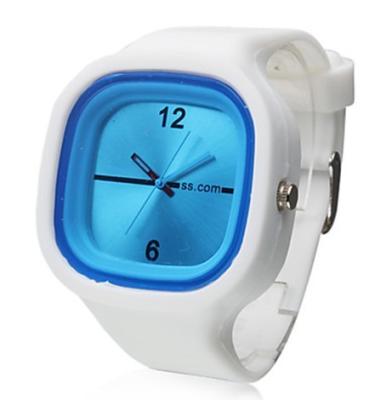 China White Quartz Analog Sports Silicone Jelly Watch For Teenager for sale