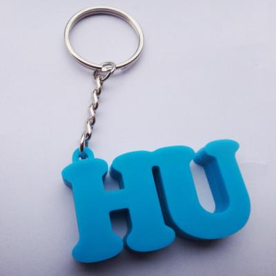 China Alphabet Shaped Soft PVC Keychain For Festival Logo Engraving for sale