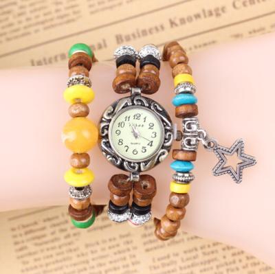 China Vintage Buddha Wood Bead Star Ladies Bracelet Watch waterproof ODM OEM for sale