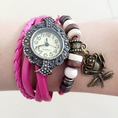 China Fashion Round Dial Flower Charm Ladies Bracelet Wrist Watches Relogios for sale