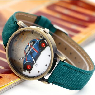 China Cowboy Men Leather Strap Watches Retro Style ,  Printed Leather Banded Watches for sale