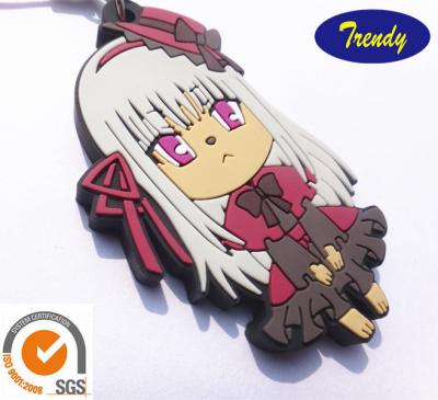 China Washable Custom Soft PVC Keychain , Eco-friendly Silicone Keyring for sale