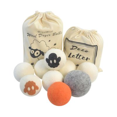 China Customized Big 6 Pcs 100% Cotton Laundry Wool Dryer Cleaning Balls for sale