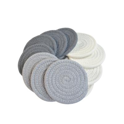 China Sustainable Round Cotton Rope Coaster For Heat Resistant Rope Cotton Place Mat Drink Woven Coasters Cup Mat for sale