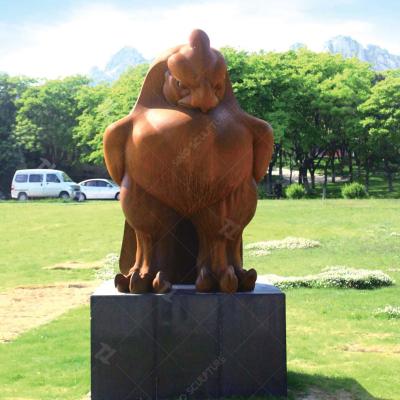 China Corten Steel Rosefinch Bird Sculpture China Rust Finish for sale