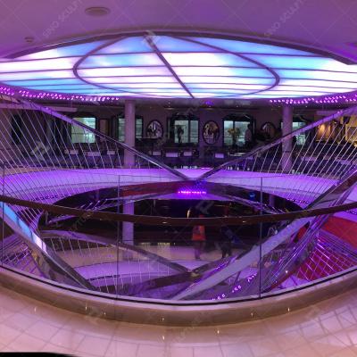 China Large China Mirror Stainless Steel Harps Carve In Atrium Of Cruise for sale