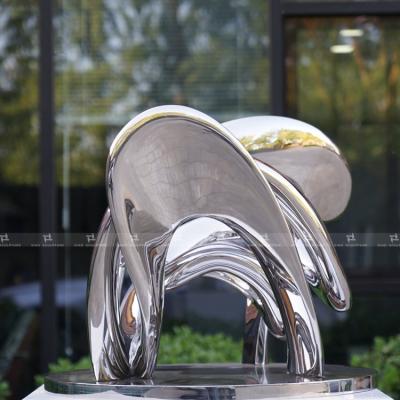 China Western Style Abstract Artwork Stainless Steel Sculpture With High Mirror Polished Surface for sale