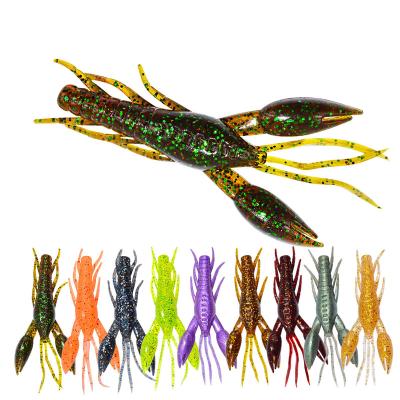 China Soft Lures Simulation Shrimp Lures 5.5g 8cm Soft PVC Fishing Tackle Wholesale Plastic Freshwater Shrimp Bait for sale