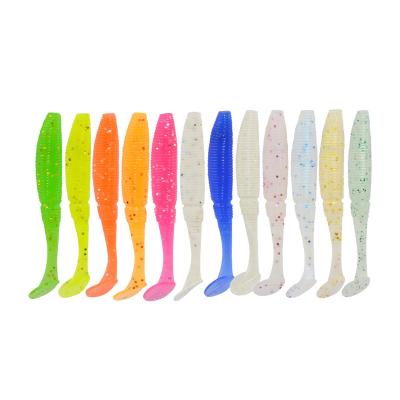 China PVC Fishing Luminous Plastic Artificial Soft Worm Trout Lure T Tail Baits T Tail Baits for sale