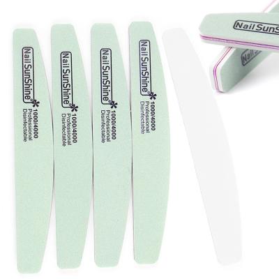 China Manicure& menhaden green logo menhaden white custom nail polishing pad pedicure and manicure sanding dust polishing1000/4000 pads nail files for sale