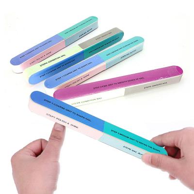 China Manicure& 7 way pedicure step nail to protect multifunctional polisher and menhaden individually wrapped quality 7 side nail file and pads block for sale