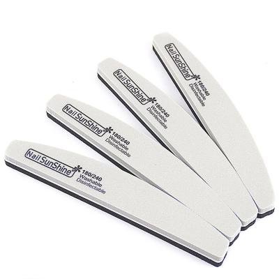 China Wholesale Manicure Care Double Side Gray Black Nail Folder Customized Private Label Half Moon Manufacturer Manicure Sponge Nail Folder 100/180 for sale