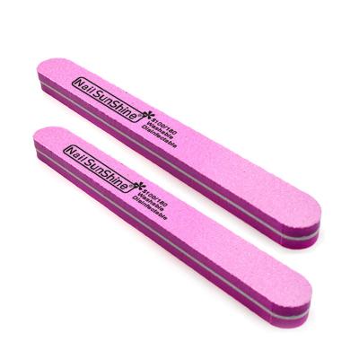 China Nailunshine Stock Factory Nail Tool 100/180 Custom Logo Nailunshine Sponge Eco-Friendly Professional Manicure Folder Wholesale for sale