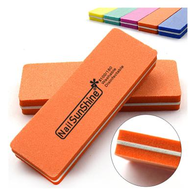 China Eco-Friendly Factory Color Sponge Nail File Block And File Pads For Nail Art Care Double Sides Design 100/180Accept OEM Order for sale