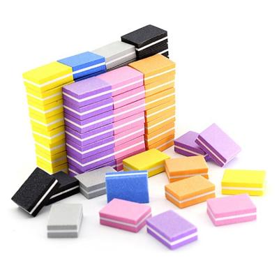 China Nail Beauty Salon Ues Manicure Making Mini Nail Buffer Square Mini Nail File Block and Double Side 100/180 Sanding Mini Sponge Nail Buffer Blocks for sale