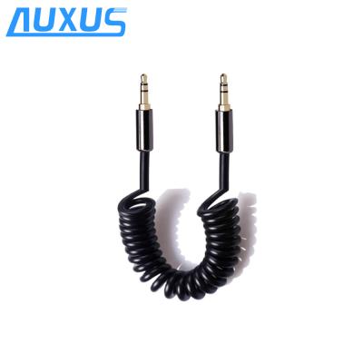 China Car Black Pearl Series 3.5mm Audio Jack Spiral Cable, Male to Male Auxiliary Stereo Cable for sale