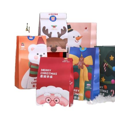 China Recycled Materials Christmas Gift Paper Bag Packaging Candy Peace Apple Box 6 Send Sealing Stickers for sale