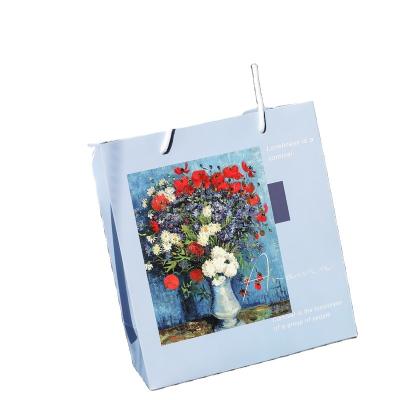 China Recyclable Small Big Bag Handbag Recyclable Edition Clothing Paper Bag Birthday Gift Famous Painting Cool Vertical Bag for sale