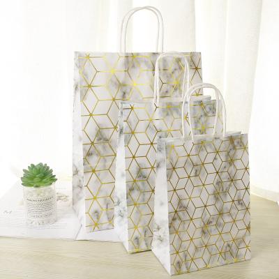 China Recycled Materials Marble Kraft Gift Toy Hand Bag Kraft Gift Envelope Tan Paper Bag for sale