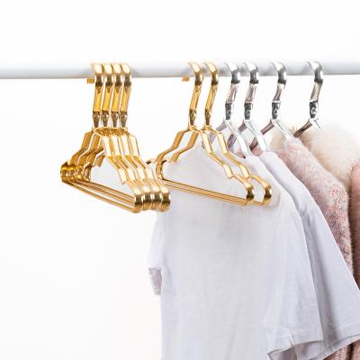 China Sturdy High Quality Gold Household Metal Non-slip Clothes Hangers for Kids for sale