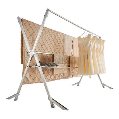 China Best Multifunctional Rack Selling Metal Free Drying Folding Rack Magic Movement Balcony Hanger for sale