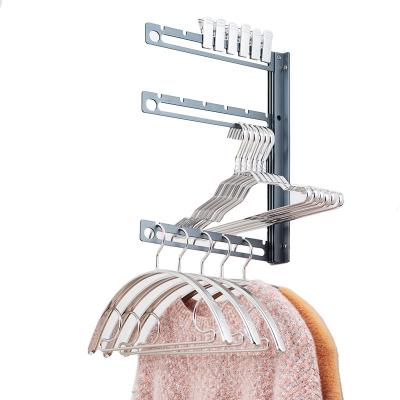 China Factory Price Foldable Wall Mounted Clothes Drying Rack Series Adjustable Drying Rack Folding Metal Clothes Rack for sale