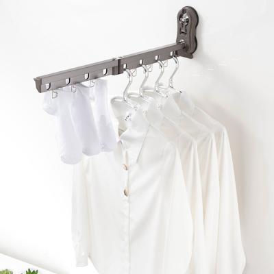 China Foldable Travel Metal Wall Mounted Folding Clothes Drying Rack with Clips and Holes Clothes Bar Aluminum Clothes Hooks for sale