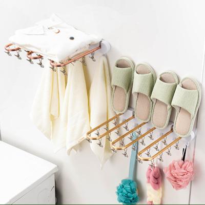 China Wall Mounted Multifunctional Collapsible Folding Shelf Hanger Sock Drying Rack, Dry Hanger for Home Organizer Storage Closet for sale