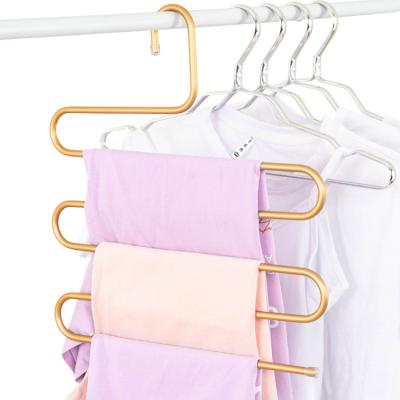 China Solid New Products S Type Magic Hanger Space Saving Multifunction Pants Pants Hangers for sale