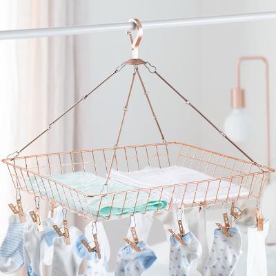 China Top Quality Sturdy Best Sell Stainless Steel Hanging Drying Rack Jars Underwear Round / Square Shape Rack With Pegs Clips for sale