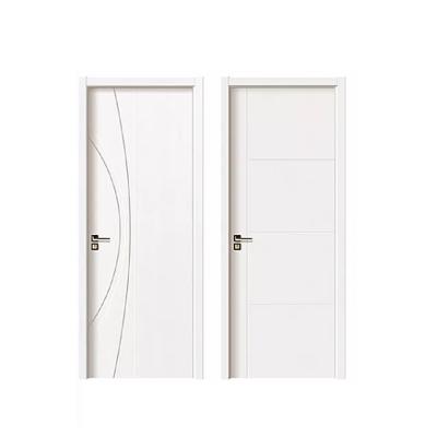 China Modern White Composite Wood Door With Line Design Casement Relief Door for sale