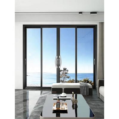 China Australia Design Aluminum Quad Leaf Double Door Folding Bi-fold Cheap Glazed Aluminum Window for sale